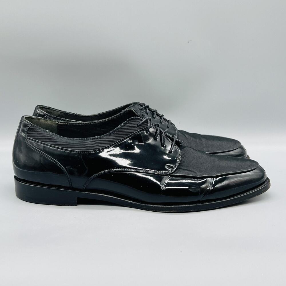 Cole Haan Shoes Mens 13 Black Patent Leather Derby Oxford Dress Square Toe